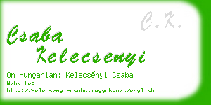 csaba kelecsenyi business card