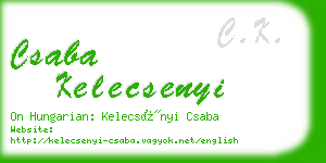 csaba kelecsenyi business card